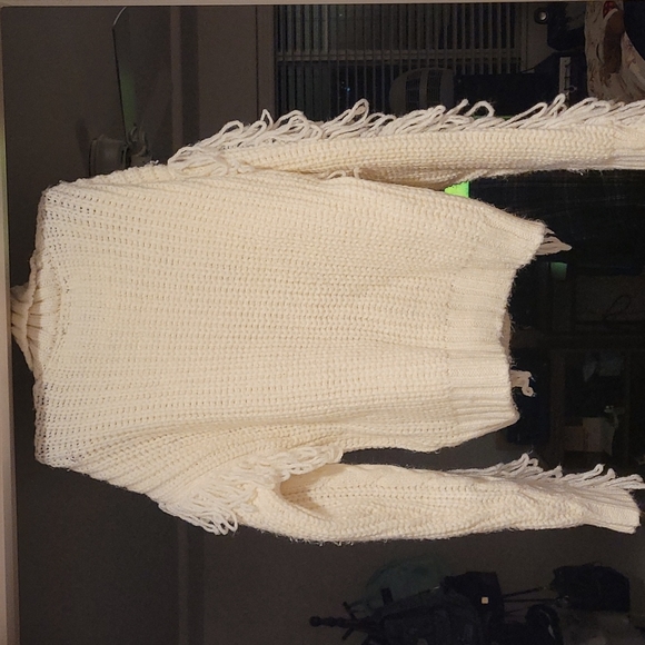 Forever 21 knitted sweater top white ivory cream sz medium - Picture 4 of 5